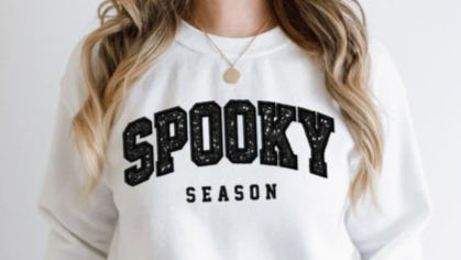 Spooky Season (Black Glitter Applique)
