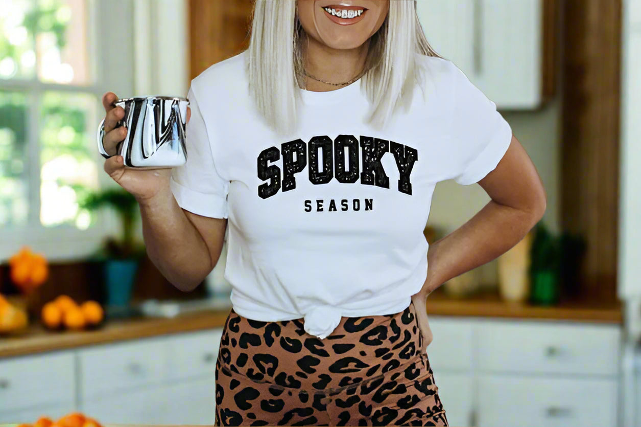 Spooky Season (Black Glitter Applique)